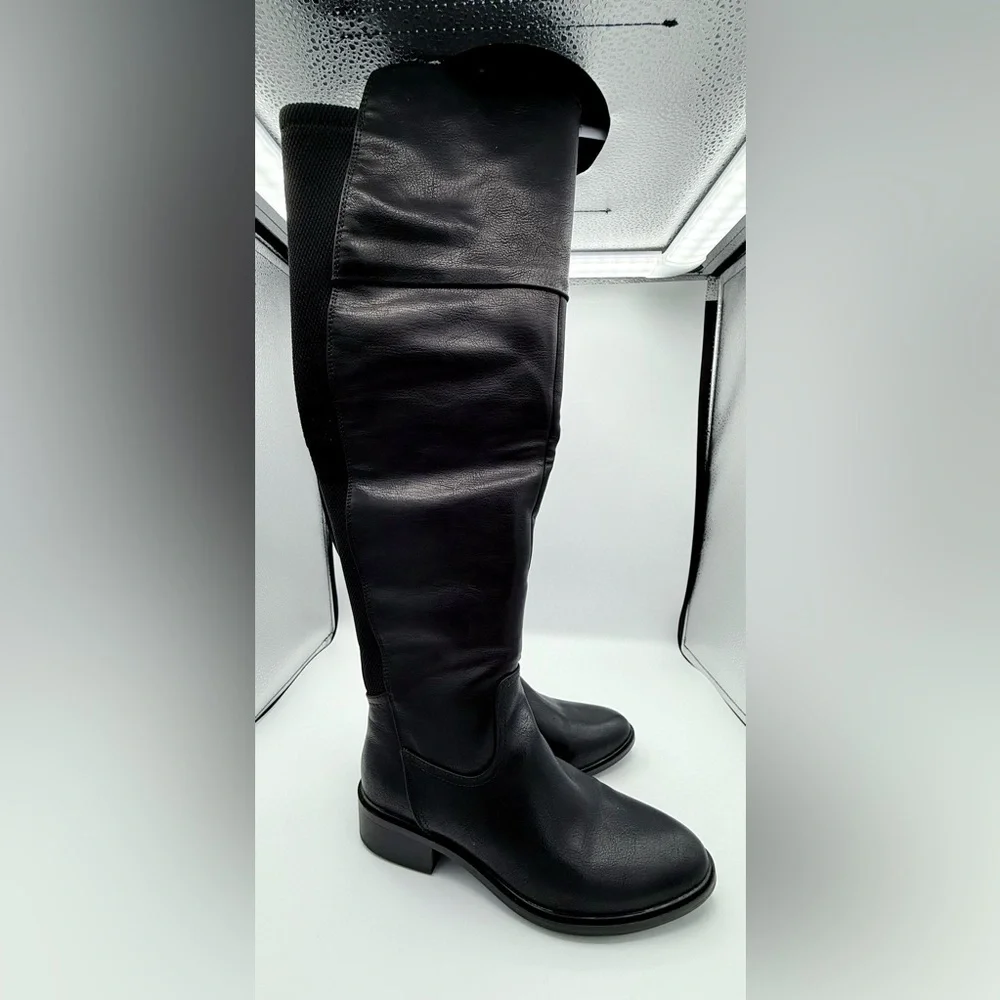 BareTraps‎ Anika Over-The-Knee Black Boots Wide Calf Comfort Riding Style Size 8